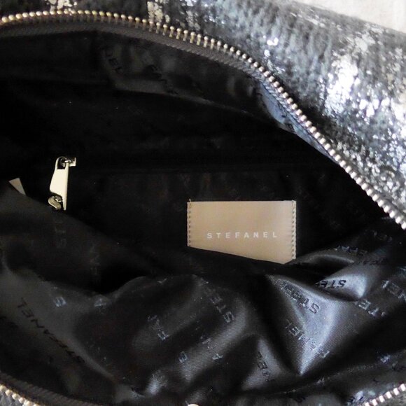 Stefanel Women Oversized Wool and Metallic Effect Zippered Clutch - Picture 8 of 16